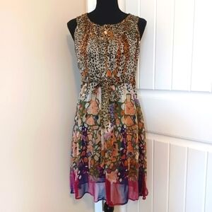 Lola P Multicolor Print Sleeveless Dress Women's Sz Medium